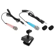 Mini Microphone Portable Vocal Rose Gold & Blue with Mic Stand & Cover