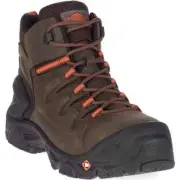 MERRELL MENS WORK STRONGFIELD 6" WATERPROOF COMPOSITE TOE BOOTS SIZE 14 WIDE