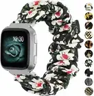 For Fitbit Versa 1/2/Lite Scrunchie Soft Loop Pattern Printed Fabric Band Strap
