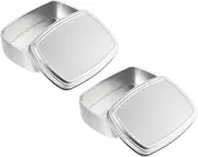 EPIGEIST 2pcs Tins Portable Aluminum Storage Box for Balm and Soap Compact Square Holder for Personal Care Items Travel and Home Use
