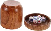 Generic 1 Set Birthday Party Dices Cups Wooden Dices Shaker Cup with Lid and Dices for Ktv Dices Game Dices Accessories