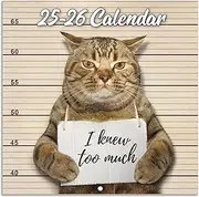 2025-2026 Wall Calendar - July 2025 - December 2026, Funny Cat Calendar 2025-2026, 18-Month Calendar, Funny Cat Memes Pics, 12" x 24" Opened, 2025 Calendar