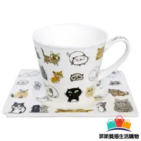 在飛比找蝦皮商城精選優惠-【日本熱賣】輕量貓咪陶瓷杯盤組 咖啡杯 盤子 貓咪杯子 玻璃