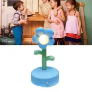 (Blue)Table Lamp Cute Flower Night Light Portable Desk Lamp Decorative For Of