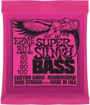Ernie Ball 2834 Super Slinky Nickel Wound Electric Bass Strings 45-100: USA MADE