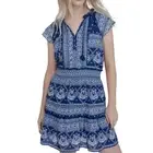 Melissa Nepton Myra Mini Dress In Organic Navy Cotton Smocked Tiered NWT Sz XS