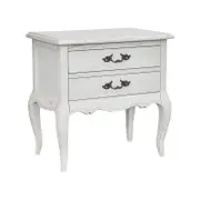 Alice Bedside Table 2 Drawers Storage Cabinet Side End Tables Distressed White