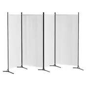 4 Panel Room Divider Screen 345x180cm Fabric White