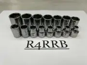 Snap-on Tools NEW 15pc 3/8 Drive METRIC Shallow 6 Point Socket BONUS Set 215FSMY