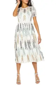 Lace & Beads Crichet Sequin Midi Dress
