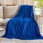 Throw Blanket Fleece Blanket 50"x60",Super Soft Cozy Throw(50"×60") Royal Blue