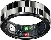Smart Ring Health Tracker, Sleep Tracker Ring with Heart Rate, Waterproof Fitness Tracker for Activity Monitoring/Steps/Distance/Calories, Up to 7Days Battery, for iOS Android(Stylish Black#10)