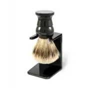 Edwin Jagger English Imitation Ebony,Small, Super Badger Shaving Brush + Stand