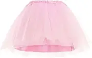 [TRADERPLUS] Women's Vintage 1950s Tutu Elastic 3 Layered Tulle Tutu Skirt with Lining, Petticoat Ballet Bubble Dance Skirt Short Pettiskirts