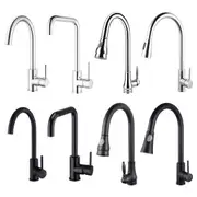 ACA Brass Kitchen Tap Pull Out Mixer Tap Round Sink Basin Vanity Faucet Swivel WELS Chrome Black