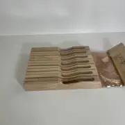 Cooking Pleasures In-Drawer 7 Knife Wooden Storage Block New in Plastic