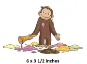 Curious George Wall Decal Spilled Ice Cream Monkey Vinyl Sticker Peel Stick Art