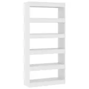 vidaXL Book Cabinet/Room Divider White Engineered Wood Bookcase Home Storage