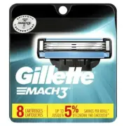 NEW Gillette Mach3 Razor Blade Refills, 8 Cartridges