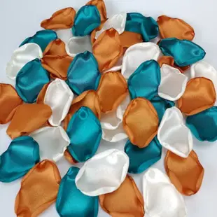 Copper wedding petals Teal flower petals Fall wedding decor Ivory rose petals