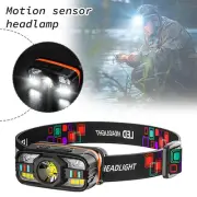 Multifunction Headlight Motion Sensor USB Rechargeable headlamp G4O1 D1P2