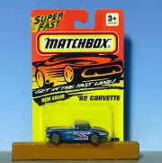 MATCHBOX SUPERFAST #32 - METALLIC BLUE '62 CORVETTE - MINT ON CARD 1993