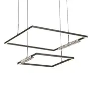 Telbix Lighting Zafra 2 Tier Square Crystal LED Pendant Light - Black
