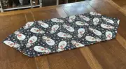 Handcrafted Table Runner Primitive Snowmen Winter Ornaments Stars/Bells 42”x16”