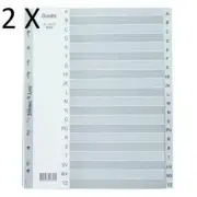 2 Bantex Lightweight Strong Long Lasting Polypropylene Maxi A Z Grey A4 Dividers