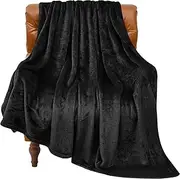 BEDELITE Fleece Blanket Black Throw Blankets for Couch & Bed, Plush Cozy Fuzzy Blanket 50" x 60", Super Soft & Warm Blankets for Fall and Winter