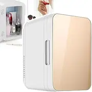 Vehicle-Mounted Mini Refrigerator, Cosmetic Refrigerator, Hot and Cold + Tempered Glass + Energy Saving,for Skin Care, Food, Medicine, Bedroom, Travel and Car,A