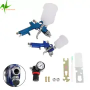 2 x HVLP Spray Gun Kit Gravity Feed Vehicle Car Paint 1.4MM 0.8MM Nozzle