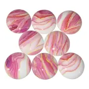 Set of 8 Pink Strata Marble Swirl Wood Cabinet Knobs