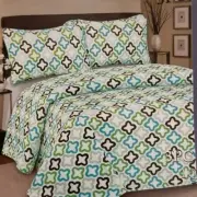 HOTEL at Home 3 PC QUEEN QUILT SET mulit Geometric print