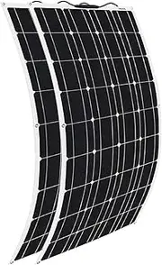 2Pcs 240 Watt Flexible Monocrystalline Silicon Solar Panel 18V for Marine/RV/Car/Boat/Yacht/Van Car/Uneven Surfaces Solar Panel Charger Waterproof Portable for Power