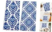 Blue Flowers Kitchen Towels, Floral Dish Towels, Clouds Kitchen Towels