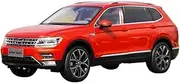 Scale Finished Model Car Die Cast 1:18 Scale for Volkswagen Tiguan L 2017 Simulation L Alloy Car Model Static Display Gift Collection Miniature Replica Car(Red)