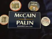 McCain Palin Pinbacks Bumper Sticker