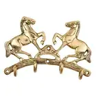 Brass Standing Horses Coat Rack Hanger With Hooks Heavy Duty Rare Antique Finish