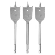 3Pcs Spade Drill Bit 1-1/8" Paddle Flat Bits Wood Hole Cutter Silver Tone