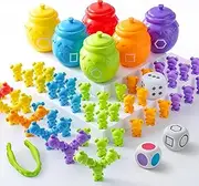 JOYIN Counting Bears Matching Game with Sorting Cups - 83 Pcs Set Learning Toy for Kids Age 3+, Montessori Toys, Number Sorting, Color Recognition, Educational Gift Toys for Toddler