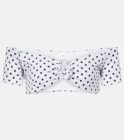 [Bananhot] Bananhot Stefani polka-dot off-shoulder crop top AU 12 white