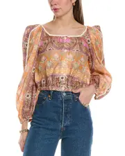 Sandro Linen-Blend Top
