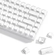 Womier Keycaps - Crystal Jelly Keycaps 60 65 75 100 Percent, Side Printed Keycaps, Custom Keyboard Keycaps 113 Keys, OEM Profile Cute Keycaps for 61/68/84/87/98/100 Cherry Gateron MX Mechanical, White
