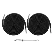 2pcs Drawstring Cords 51" Replacement Drawstring with Threader, Black