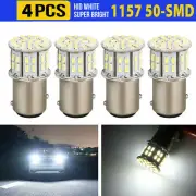 4x 6000K Super White 1157 BAY15D 50-SMD LED Tail Stop Brake Light Bulbs 7528 12V