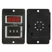 Black AC220V Power On Delay Timer Time Relay 1-999 Minute 8 Pins ASY-3D PARTS