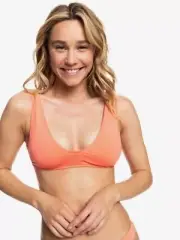 Roxy Women's Orange Beach Classics Tie Back Elongated Triangle Bikini Top Size M