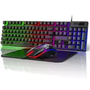 Wired Gaming Keyboard & Mouse Combo, RGB Backlit Mechanical Feel Gaming Keybo...