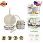 Easy-Clean Stainless Steel Cookware Set: 10 Pieces, Induction & Dishwasher Safe